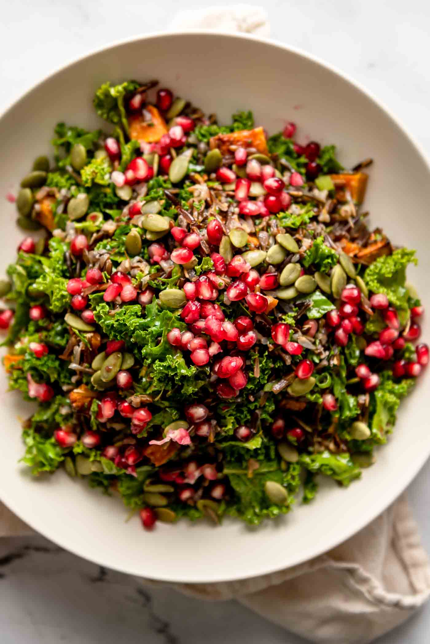 Wild rice salad with kale and orange