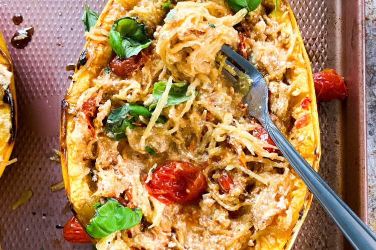 Baked Feta and Tomato Spaghetti Squash