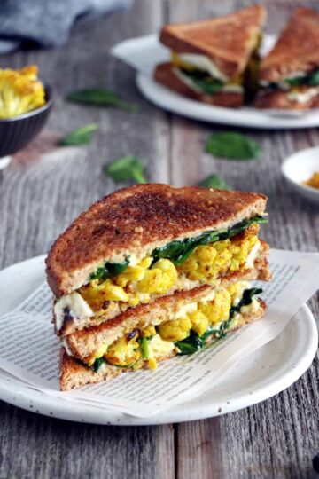 Curried Cauliflower Salad Sandwiches